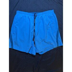 Nike Dri-Fit Womens Running‎ Shorts S Blue With Back Zip Pocket & Elastic Waist